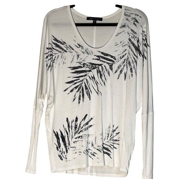 Karen by Karen Kane Cream S Tee – Lightweight Minimalist Botanical Chic - Picture 1 of 9